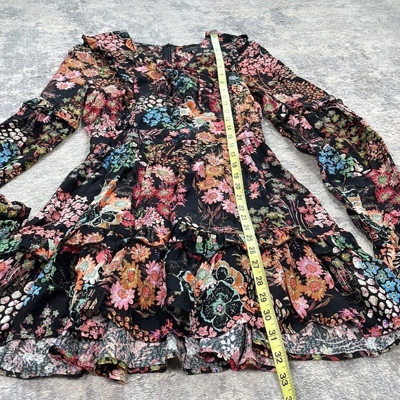 NWT Ted Baker Hendria Ruffle Trim Mini Dress Long Sleeve Floral Romantic Sz 0 XS - Picture 6 of 17